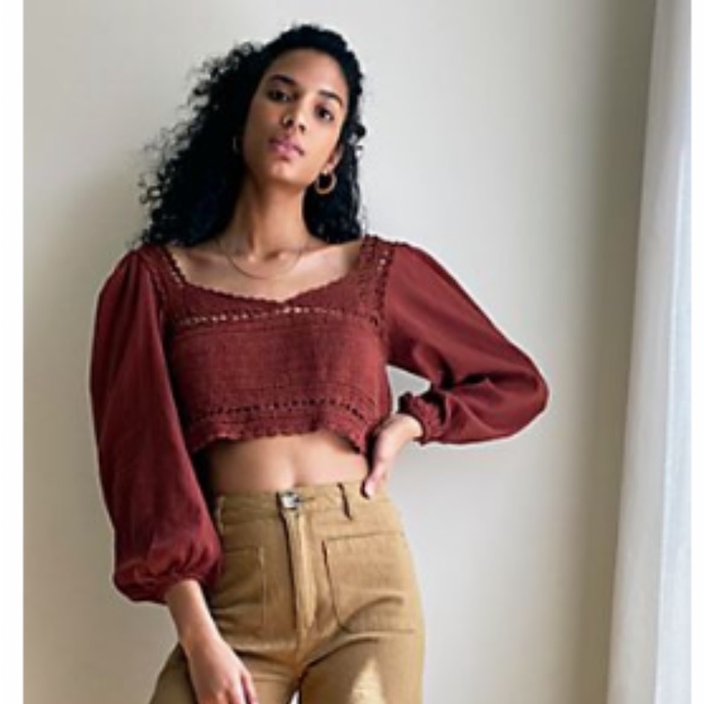Free People Cynthia Crochet Crop Top